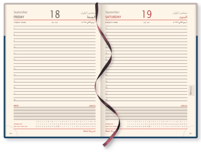 B5 daily desk diary layout