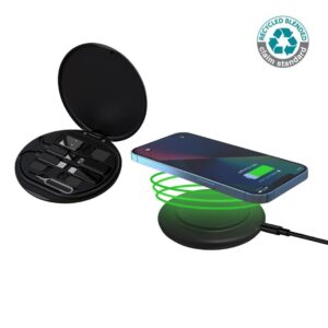 2665WJ-Magnetic Wireless Charger Multicable Set - Black