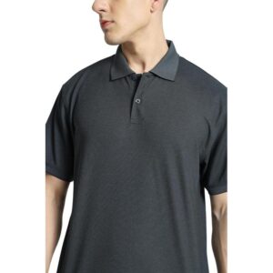 1975TJ-BK - Santhome COMO - Premium Texture Knit Polo Shirt -Black
