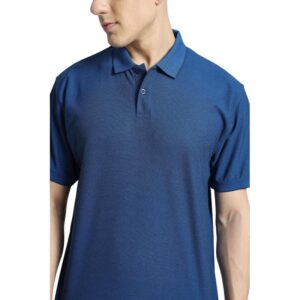 1975TJ-BL - Santhome COMO - Premium Texture Knit Polo Shirt - Blue